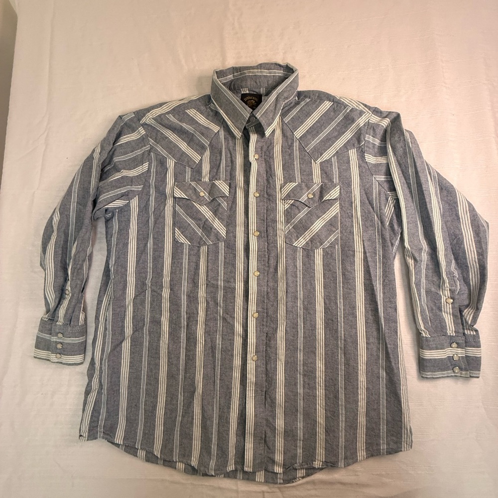 Vintage 90’s Saddle King Western Men's Striped Button Down Shirt
